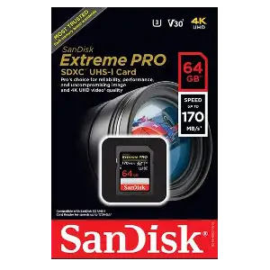 SANDISK EXTREME PRO 64GB 4K UHD CAMERA SD CARD